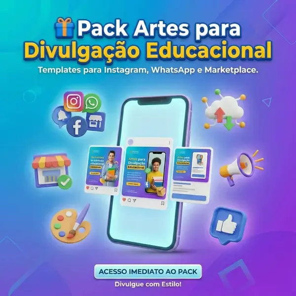 Pack Artes para Divulgação Educacional — Templates para redes sociais