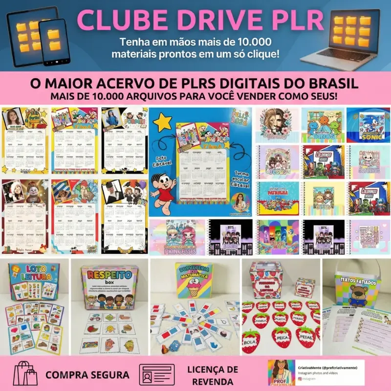Clube Drive PLR — Acervo de materiais pedagógicos digitais